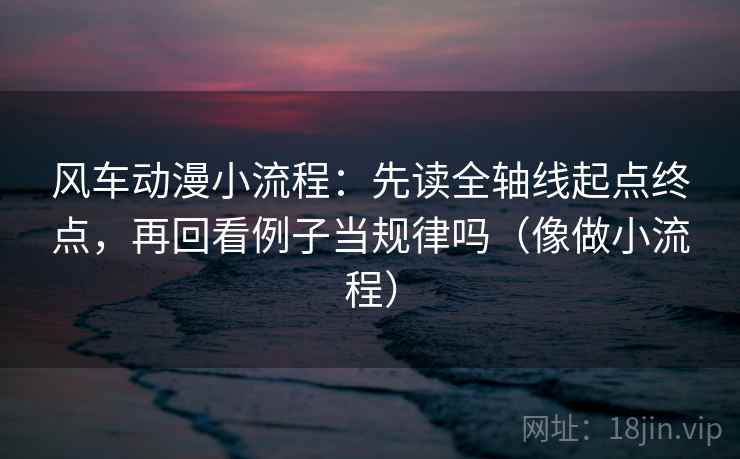 风车动漫小流程：先读全轴线起点终点，再回看例子当规律吗（像做小流程）  第2张