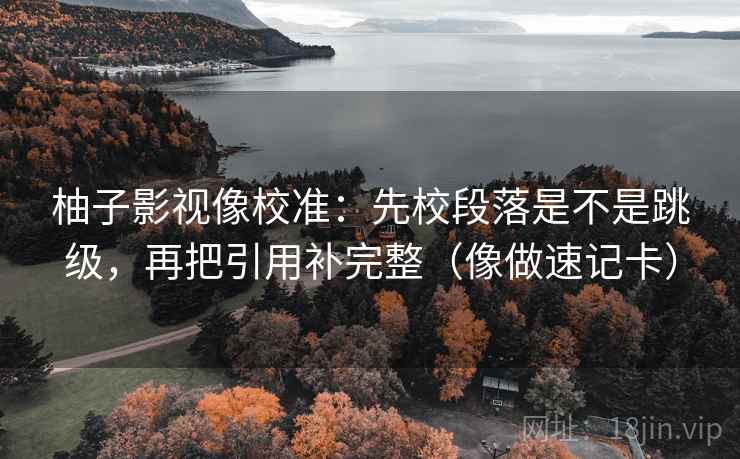 柚子影视像校准:先校段落是不是跳级,再把引用补完整(像做速记卡)