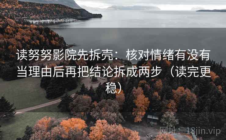 读努努影院先拆壳:核对情绪有没有当理由后再把结论拆成两步(读完更稳)